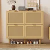 Scarpiera in rattan a 4 ante, maniglie in metallo, stile Anteprima dell’immagine prodotto 1