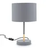 B.K.Licht Tischleuchte Grau Textilschirm Ø20cm max. 40W E27 Produktbild-Vorschau 1