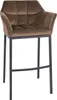 Barhocker Damaso B Samt mit 4-Fuß Gestell braun Produktbild-Vorschau 1