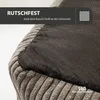 Close-up of the underside of a dog bed, showing its anti-slip texture and a logo. Produktbild-Vorschau