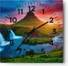 Wanduhr - Quadrat - Glasuhr - Sonnenuntergang Wasserfall Produktbild-Vorschau 1