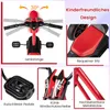 Collage of close-up shots of a red children's tricycle, highlighting its features. Náhled obrázku produktu