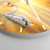 Wanduhr - Rund - Glasuhr - Schwan Wasser Paar - 40x40cm - Produktbild-Vorschau 5