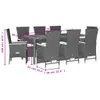9-tlg. Garten-Essgruppe mit Kissen Schwarz Poly Rattan Produktbild-Vorschau 5