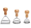 Three pasta cutters of different shapes and sizes are arranged in a row against a white background. Produktbild-Vorschau