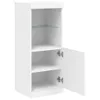 A white cabinet with its door open, revealing three shelves and a glass shelf. Anteprima dell’immagine prodotto