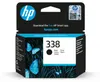 The image shows the packaging of an HP 338 black ink cartridge. The packaging features the HP logo, product number, and information about downloading the HP Smart app. It also has an image of blue butterflies and grass. Náhľad obrázku produktu