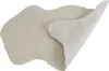 A beige faux sheepskin rug is shown from above, with one corner folded back to reveal the underside. Produktbild-Vorschau