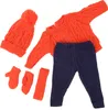 Puppenkleidung Pullover Hose Mütze Schal Handschuhe Produktbild-Vorschau 4