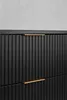 A close-up view of two drawers on a black cabinet with gold handles. Anteprima dell’immagine prodotto