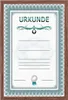 A framed certificate with decorative borders and text. Produktbild-Vorschau