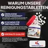 Collage advertising cleaning tablets for coffee machines, featuring text highlights and a product shot. Produktbild-Vorschau