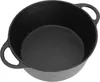 A black cast iron pot with handles on a white background. Produktbild-Vorschau