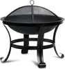 A black metal fire pit with a mesh lid on a white background. Anteprima dell’immagine prodotto