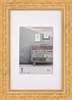 A gold baroque wooden picture frame with a white mat and a sample image inside. Anteprima dell’immagine prodotto