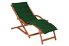 A wooden lounge chair with a green cushion against a white background. Produktbild-Vorschau