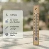 3 Stück Holz Innen- Außen Thermometer Set Analog Temperatur Produktbild-Vorschau 5