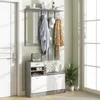 Garderobenm?bel-Set mit 6-Haken-Garderobe, Schuhregal mit Produktbild-Vorschau 3