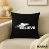Huuraa Kissenbezug UFO Believe 40x40cm Black Baumwolle Produktbild-Vorschau 2