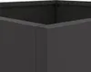 A close-up view of the corner of a dark gray planter box. Voir les images du produit