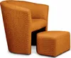 Sessel mit Hocker - Orange - 75x79x64 cm B/H/T - Produktbild-Vorschau 13