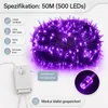 50M 500LEDs 8 módov rozprávkové svetlá napájanie LED Náhľad obrázku produktu 2