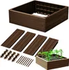 A raised garden bed kit and a assembled raised garden bed with plants. Náhled obrázku produktu