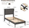 BEALIFE Polsterbett 90x200 cm Einzelbett mit Produktbild-Vorschau 7
