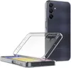 A clear protective phone case is shown next to a smartphone. Produktbild-Vorschau