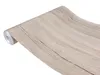 A roll of wood-grain patterned adhesive wallpaper is shown against a white background. Produktbild-Vorschau