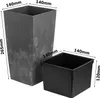 Set 3x Blumentopf H 20 / 26 / 32 cm Hohes Trapez Grau Beton Produktbild-Vorschau 3