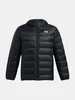 A black Under Armour puffer jacket with a hood is shown against a white background. Produktbild-Vorschau