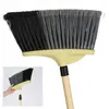A broom with a wooden handle and black and gray bristles, shown against a white background. A small inset image shows a hand holding the broom head. Podgląd zdjęcia produktu