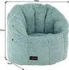 A mint green beanbag chair with dimensions indicated. Náhľad obrázku produktu