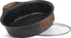A speckled black oval pot with wooden handles and a glass lid. Produktbild-Vorschau