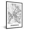 MuchoWow® Gerahmtes Poster Stadtplan - Manheim - Karte - Produktbild-Vorschau 1