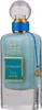 A perfume bottle with a light blue liquid and gold accents. Podgląd zdjęcia produktu