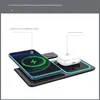 A wireless charging station with an iPhone and AirPods charging case on it. Produktbild-Vorschau