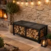 Metall Kaminholzregal Sitzbank 100 × 48 × 45 cm – Matt Produktbild-Vorschau 2
