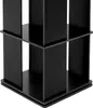 A close-up view of the bottom section of a black, multi-tiered shelf unit. Podgląd zdjęcia produktu