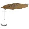 The Living Store Sonnenschirm mit Schirmständer Taupe Produktbild-Vorschau 3