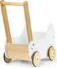 A white wooden toy stroller on a white background. Produktbild-Vorschau