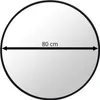 Nástenné zrkadlo okrúhle 80 cm s čiernym rámom Náhľad obrázku produktu 5