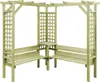 vidaXL Eck-Pergola mit Bank Kiefernholz Imprägniert Produktbild-Vorschau 9