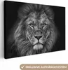 Wanddeko 30x20 cm - Tiere - Löwe - Schwarz - Weiß, Deko Produktbild-Vorschau 1