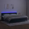 vidaXL Boxspringbett mit Matratze & LED Dunkelblau 200x200 Produktbild-Vorschau 4