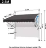 LARS360 Dunkelgrau 250cm Klemmmarkise Balkonmarkise mit Produktbild-Vorschau 10