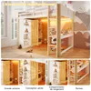 Lit mezzanine, 140 × 200 cm, avec éclairage LED, armoire, Voir les images du produit 5