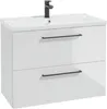 Stamar Badezimmerschrank Weiß 80cm + Waschbecken Hochglanz Produktbild-Vorschau 1
