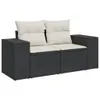 vidaXL 6-tlg. Garten-Sofagarnitur mit Kissen Schwarz Poly Produktbild-Vorschau 3